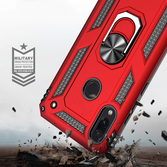 Microsonic Xiaomi Redmi 7 Kılıf Military Ring Holder Lacivert 3