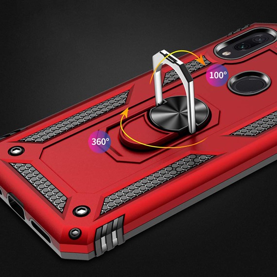 Microsonic Xiaomi Redmi 7 Kılıf Military Ring Holder Lacivert 4