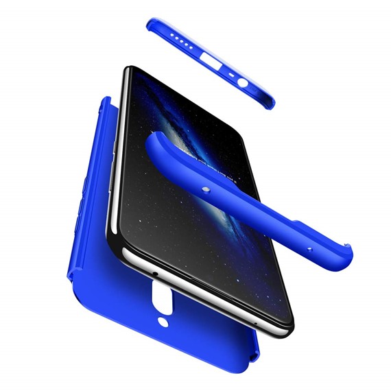 Microsonic Xiaomi Redmi 8 Kılıf Double Dip 360 Protective Mavi 3