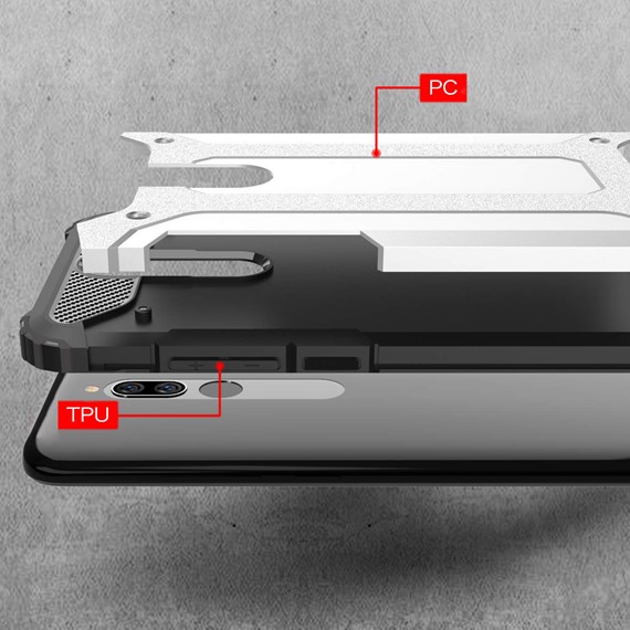 Microsonic Xiaomi Redmi 8 Kılıf Rugged Armor Gümüş 5