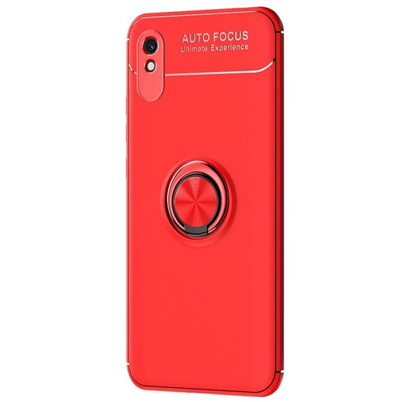 Microsonic Xiaomi Redmi 9A Kılıf Kickstand Ring Holder Kırmızı 2