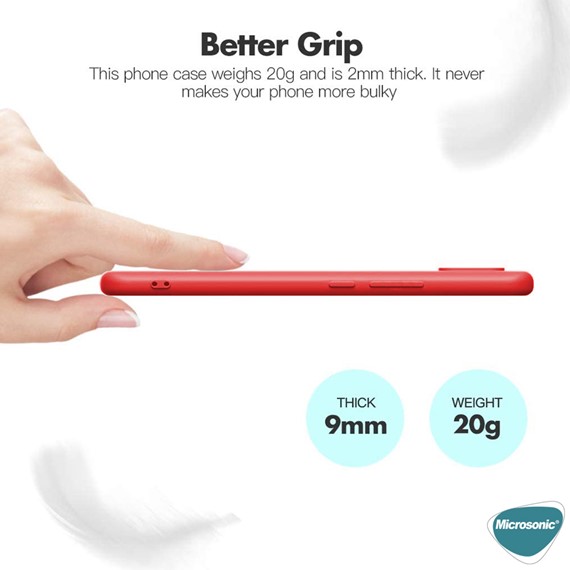 Microsonic Matte Silicone Xiaomi Redmi 9A Kılıf Kırmızı 5