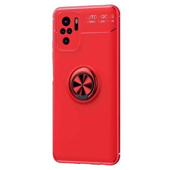 Microsonic Xiaomi Redmi Note 10 Kılıf Kickstand Ring Holder Kırmızı 2