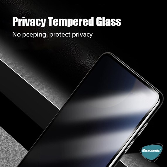 Microsonic Xiaomi Poco X6 5G Privacy 5D Gizlilik Filtreli Cam Ekran Koruyucu Siyah 5