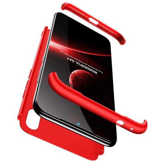 Microsonic Xiaomi Redmi Note 7 Pro Kılıf Double Dip 360 Protective Kırmızı 3