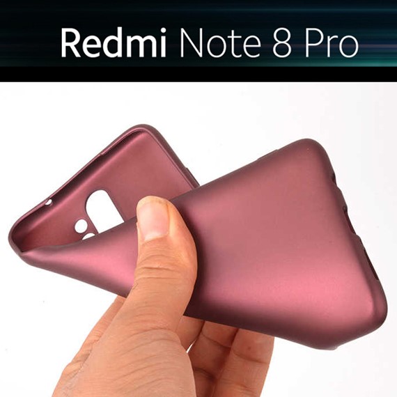 Microsonic Matte Silicone Xiaomi Redmi Note 8 Pro Kılıf Kırmızı 3
