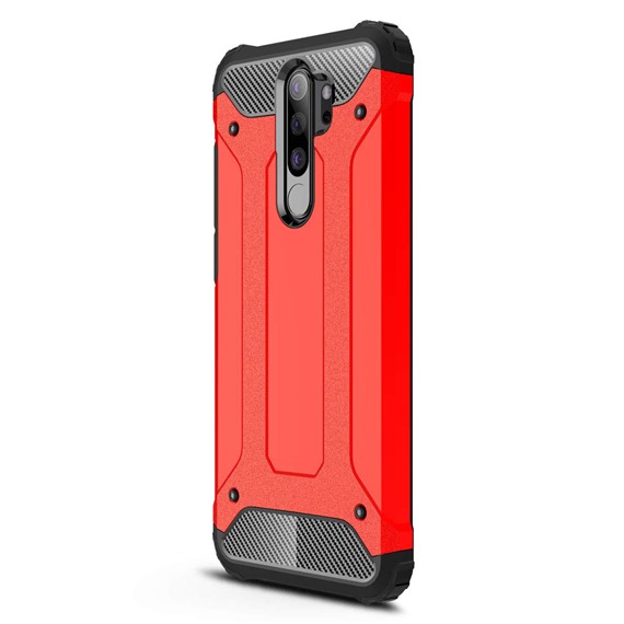 Microsonic Xiaomi Redmi Note 8 Pro Kılıf Rugged Armor Kırmızı 2