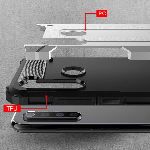 Microsonic Xiaomi Redmi Note 8 Kılıf Rugged Armor Mavi 4
