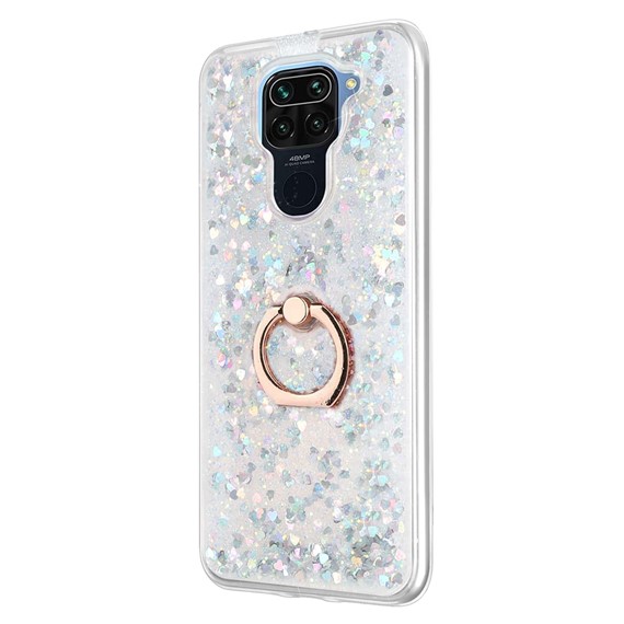 Microsonic Xiaomi Redmi Note 9 Kılıf Glitter Liquid Holder Gümüş 2