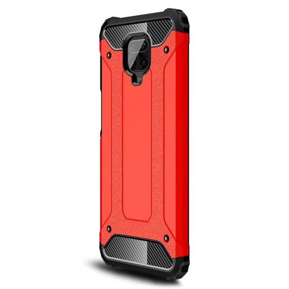 Microsonic Xiaomi Redmi Note 9 Pro Kılıf Rugged Armor Kırmızı 2