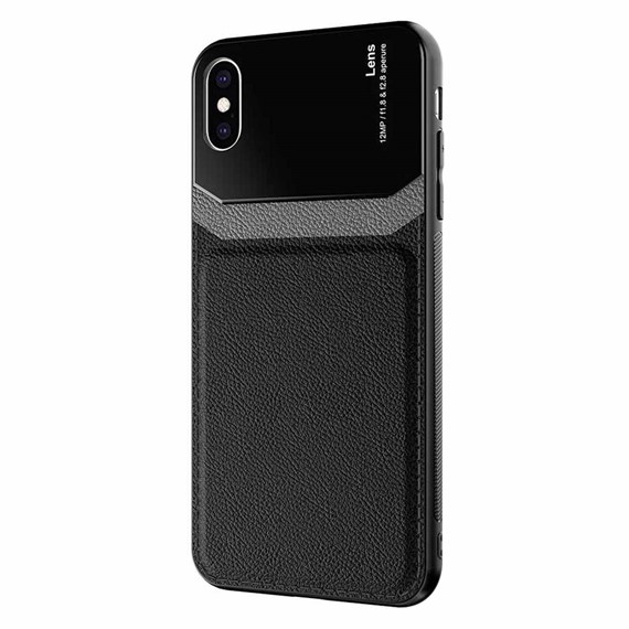 Microsonic Apple iPhone XS Max Kılıf Uniq Leather Siyah 2