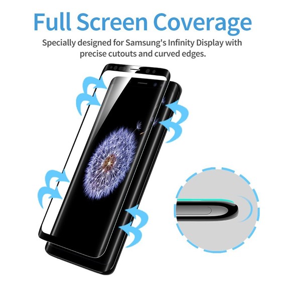 Microsonic Samsung Galaxy S9 Tam Kaplayan Temperli Cam Ekran koruyucu Kırılmaz Film Siyah 3