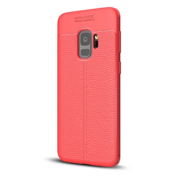 Microsonic Samsung Galaxy S9 Kılıf Deri Dokulu Silikon Kırmızı 2