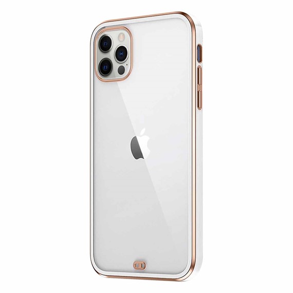 Microsonic Apple iPhone 12 Pro Kılıf Laser Plated Soft Beyaz 2