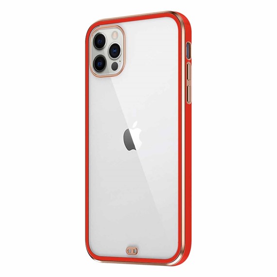 Microsonic Apple iPhone 12 Pro Max Kılıf Laser Plated Soft Kırmızı 2