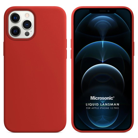 Microsonic Apple iPhone 12 Pro Kılıf Liquid Lansman Silikon Koyu Kırmızı 1