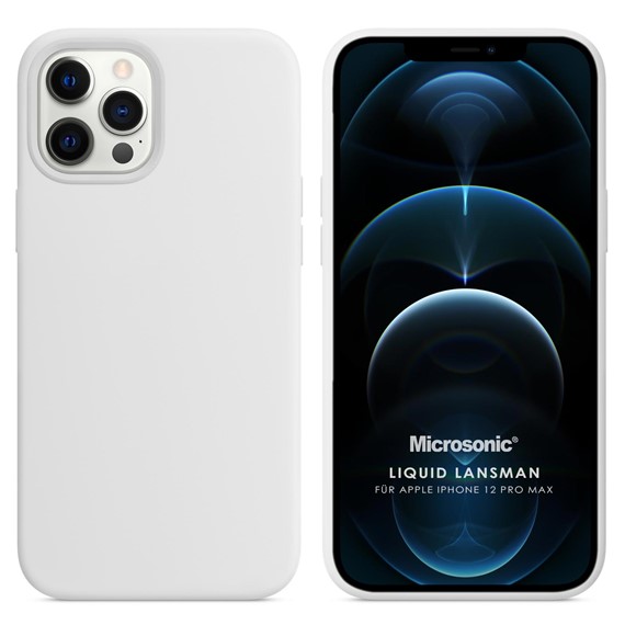 Microsonic Apple iPhone 12 Pro Max Kılıf Liquid Lansman Silikon Beyaz 1