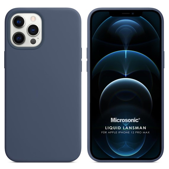 Microsonic Apple iPhone 12 Pro Max Kılıf Liquid Lansman Silikon Gri 1
