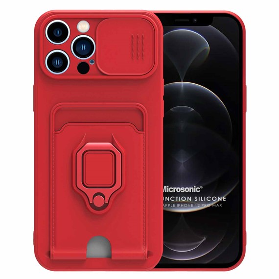 Microsonic Apple iPhone 12 Pro Max Kılıf Multifunction Silicone Kırmızı 1