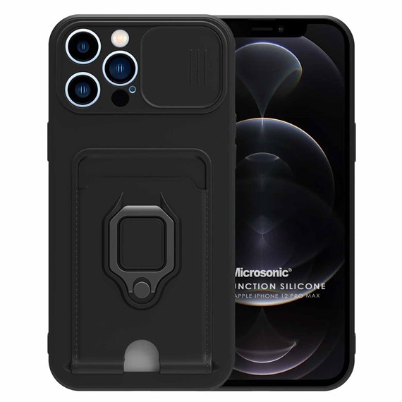 Microsonic Apple iPhone 12 Pro Max Kılıf Multifunction Silicone Siyah 1
