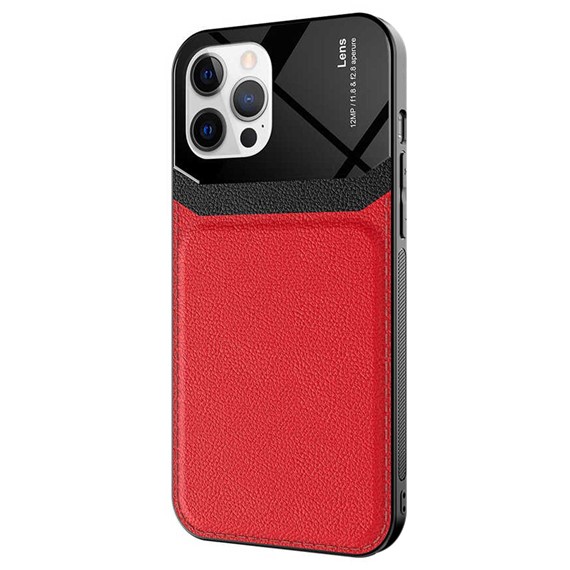 Microsonic Apple iPhone 12 Pro Max Kılıf Uniq Leather Kırmızı 2