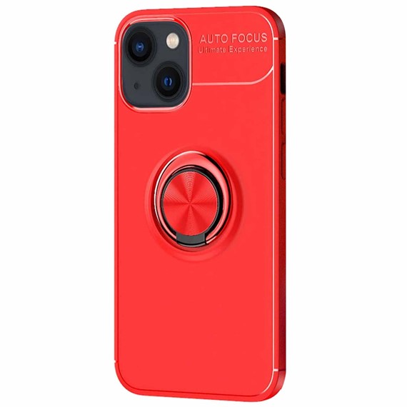 Microsonic Apple iPhone 13 Kılıf Kickstand Ring Holder Kırmızı 2