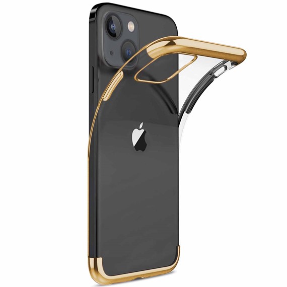 Microsonic Apple iPhone 13 Kılıf Skyfall Transparent Clear Gold 2