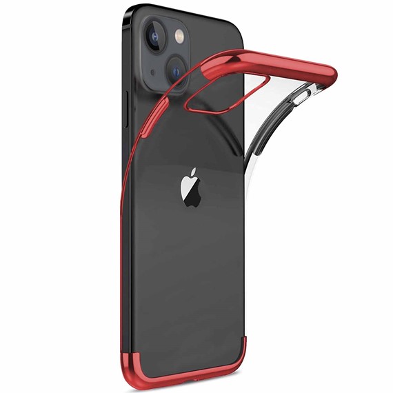 Microsonic Apple iPhone 13 Mini Kılıf Skyfall Transparent Clear Kırmızı 2