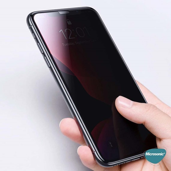 Microsonic Samsung Galaxy Note 10 Plus Privacy 5D Gizlilik Filtreli Cam Ekran Koruyucu Siyah 4