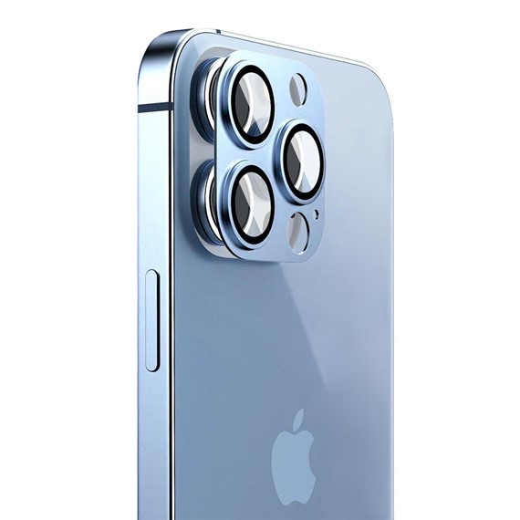 Microsonic Apple iPhone 13 Pro Kamera Lens Koruma Camı V2 Mavi 1