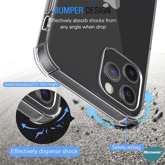 Microsonic Apple iPhone 15 Pro Kılıf Shock Absorbing Şeffaf 7
