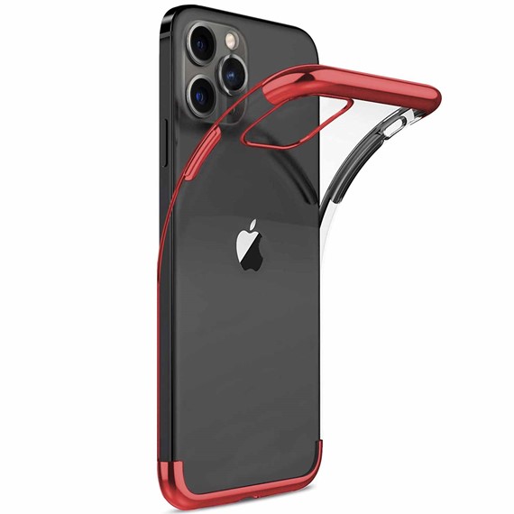 Microsonic Apple iPhone 13 Pro Max Kılıf Skyfall Transparent Clear Kırmızı 2