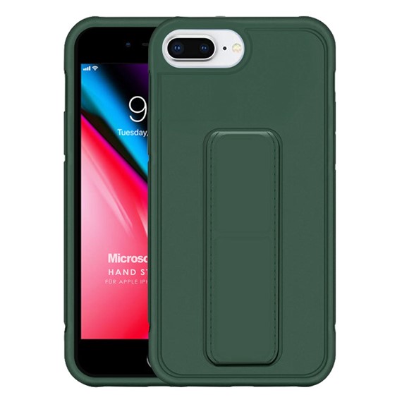 Microsonic Apple iPhone 8 Plus Kılıf Hand Strap Koyu Yeşil 1