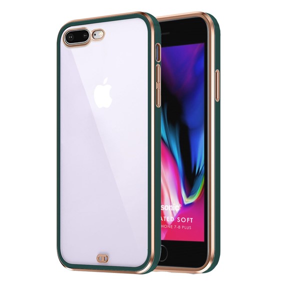 Microsonic Apple iPhone 7 Plus Kılıf Laser Plated Soft Koyu Yeşil 1