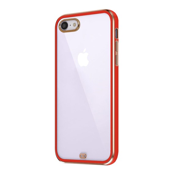 Microsonic Apple iPhone 8 Kılıf Laser Plated Soft Kırmızı 2