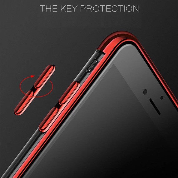 Microsonic Apple iPhone 7 Kılıf Skyfall Transparent Clear Kırmızı 4
