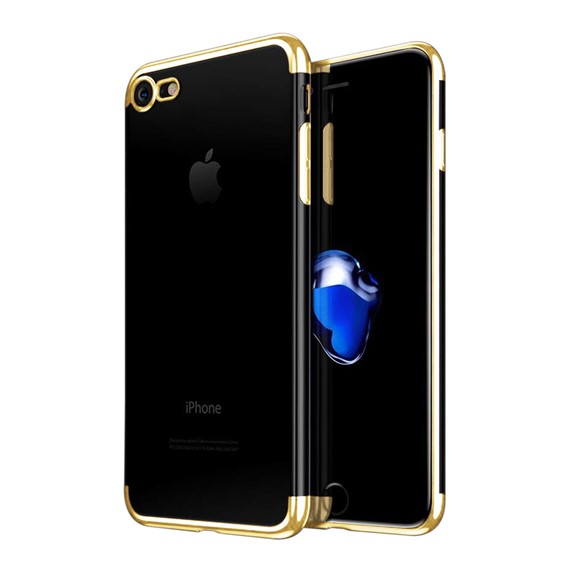 Microsonic Apple iPhone 7 Kılıf Skyfall Transparent Clear Gold 1