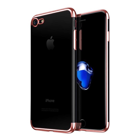 Microsonic Apple iPhone 7 Kılıf Skyfall Transparent Clear Rose Gold 1