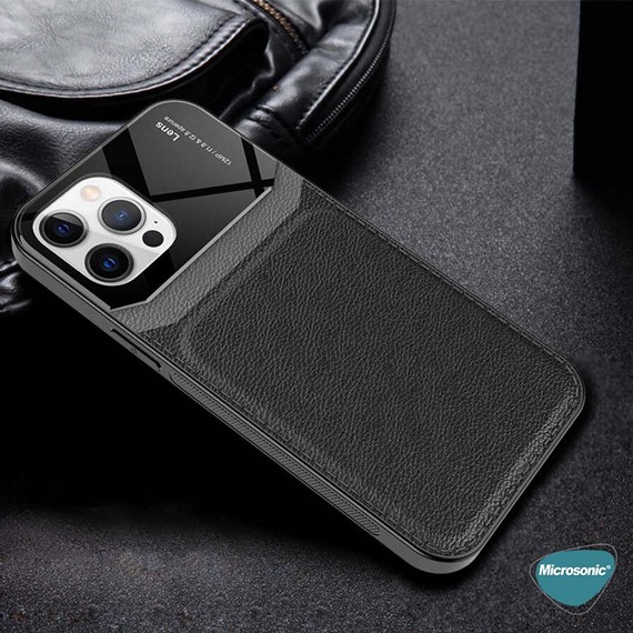 Microsonic Apple iPhone SE 2022 Kılıf Uniq Leather Siyah 5