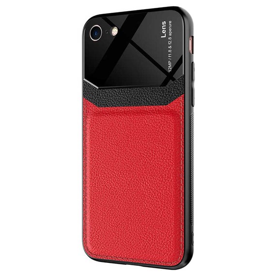 Microsonic Apple iPhone 8 Kılıf Uniq Leather Kırmızı 2