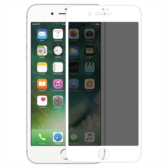 Microsonic Apple iPhone 7 Plus Privacy 5D Gizlilik Filtreli Cam Ekran Koruyucu Beyaz 1