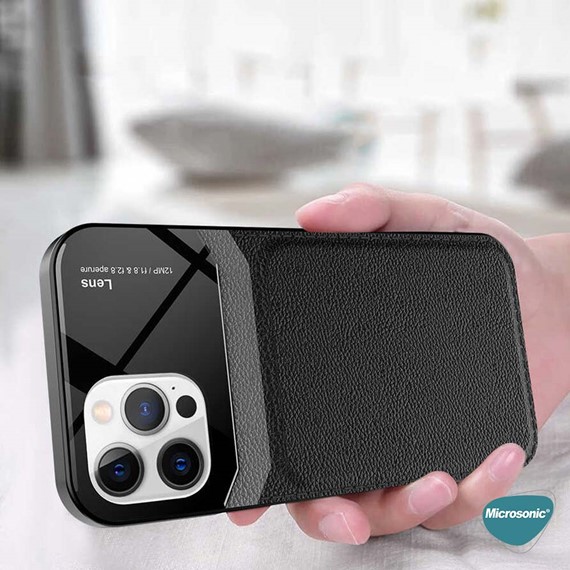 Microsonic Apple iPhone 12 Pro Kılıf Uniq Leather Siyah 4
