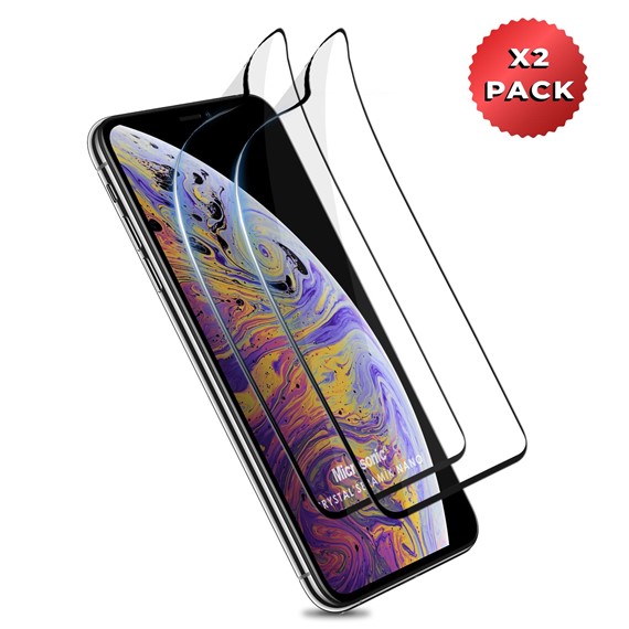 Microsonic Apple iPhone XS Crystal Seramik Nano Ekran Koruyucu Siyah 2 Adet 2