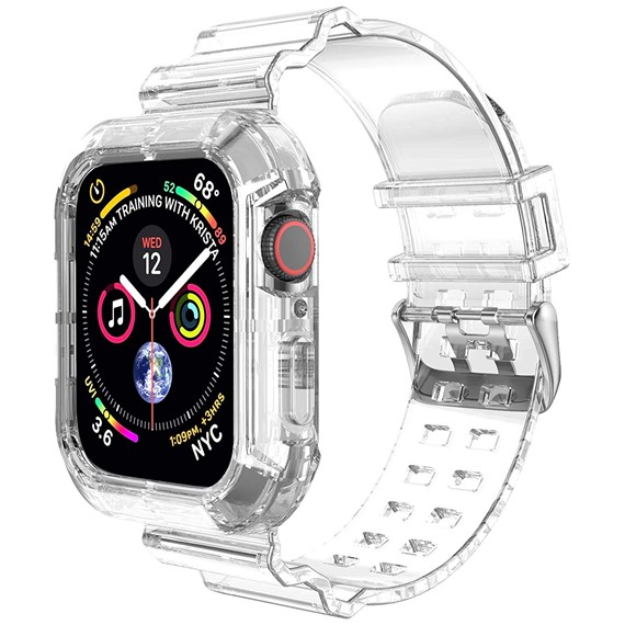 Microsonic Apple Watch SE 44mm Kordon Transparent Clear Band Şeffaf 1