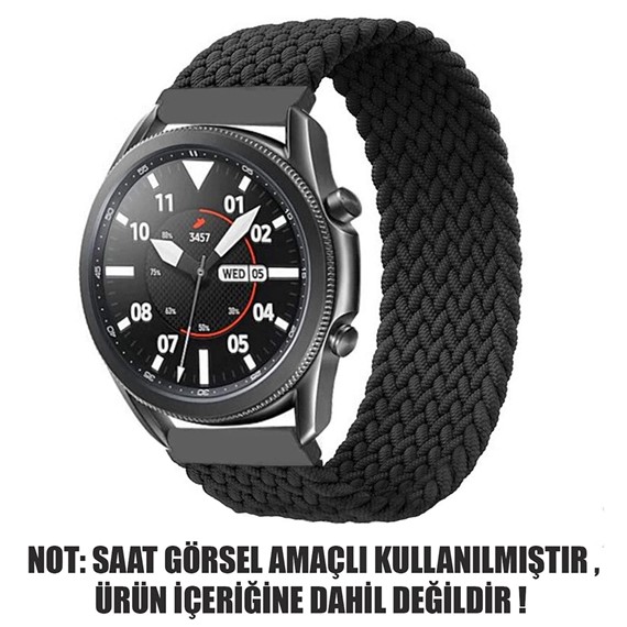 Microsonic Samsung Galaxy Watch 4 40mm Kordon Small Size 135mm Braided Solo Loop Band Siyah 2