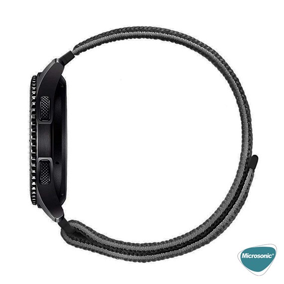 Microsonic Samsung Gear S3 Frontier Hasırlı Kordon Woven Sport Loop Beyaz 7