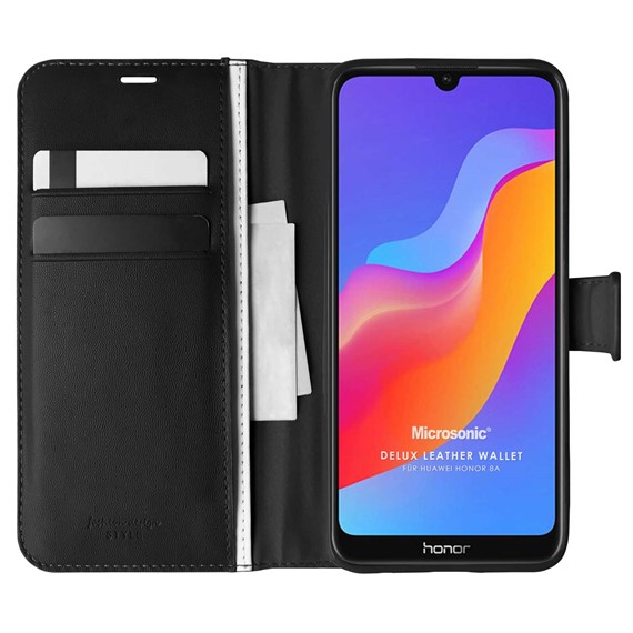 Microsonic Huawei Honor 8A Kılıf Delux Leather Wallet Siyah 1