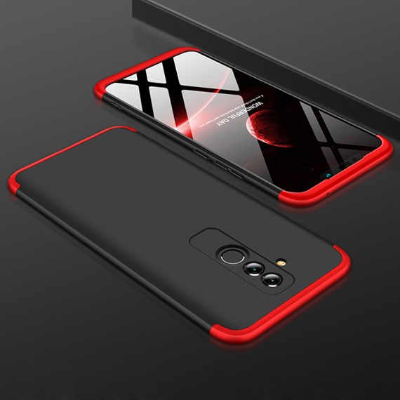 Microsonic Huawei Mate 20 Lite Kılıf Double Dip 360 Protective Siyah Kırmızı 3
