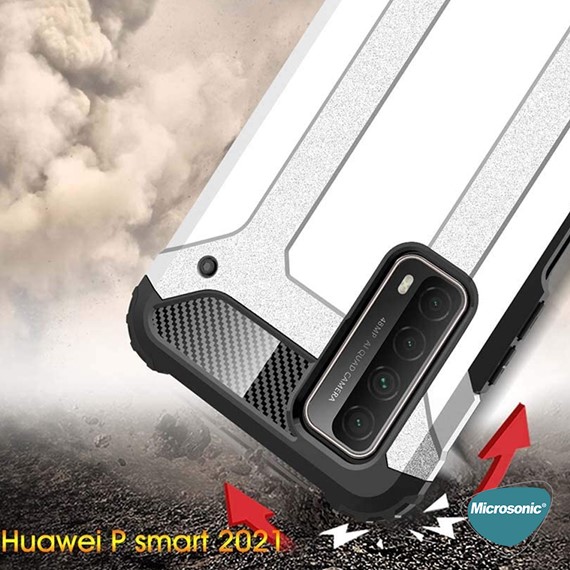 Microsonic Huawei P Smart 2021 Kılıf Rugged Armor Siyah 6