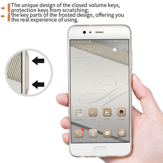 Microsonic Huawei P10 Plus Kılıf Transparent Soft Beyaz 3